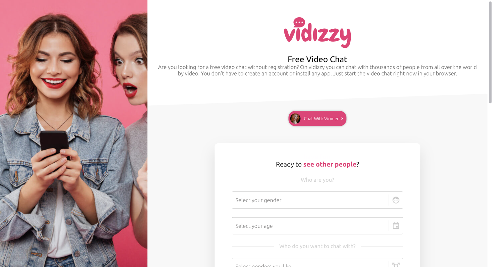 Vidizzy Random Video Chat Features Vs Others - Chat to Strangers